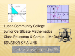 Equation of a line - PROJECT MATHS REVISION