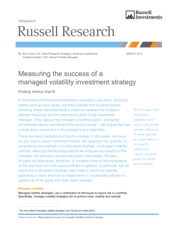 Measuring the success of a managed volatility investment strategy