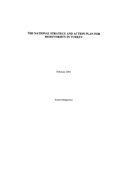 CBD Strategy and Action Plan - Turkey (Part I, English version)
