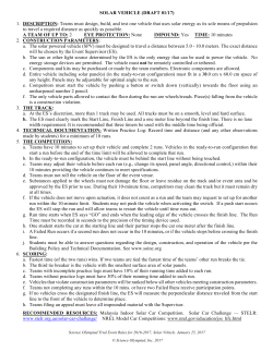SOLAR VEHICLE (DRAFT 01/17) 1. DESCRIPTION: Teams must