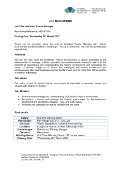 Assistant Events Manager (C) - Association of Scottish Visitor