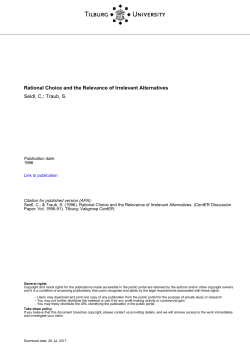 Tilburg University Rational Choice and the