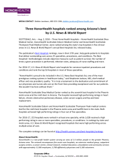 Three HonorHealth hospitals ranked among Arizona`s best by U.S.