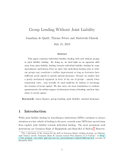 Group Lending Without Joint Liability