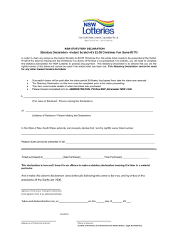 NSW STATUTORY DECLARATION And I make this solemn