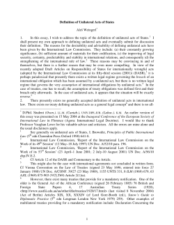 Definition of Unilateral Acts of States