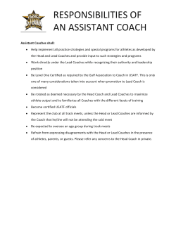 responsibilities of an assistant coach
