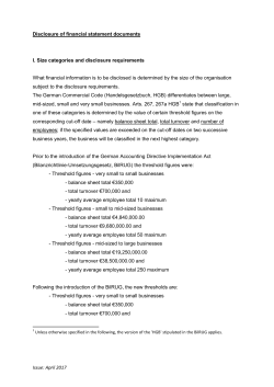 Issue: April 2017 Disclosure of financial statement documents I. Size