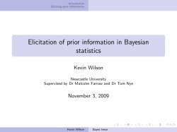 Elicitation of prior information in Bayesian statistics
