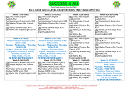 S4A KS2 GCSE ALevel Revision Timetable
