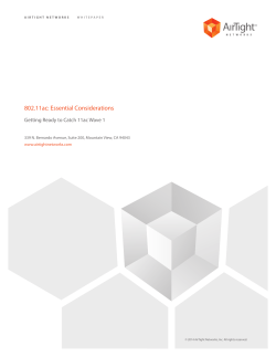 802.11ac: Essential Considerations