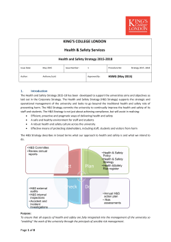 Health and Safety Strategy 2015-2018