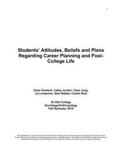 Students* Attitudes, Beliefs and Plans Regarding Career Planning