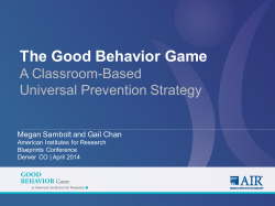 The Good Behavior Game - Blueprints Conference