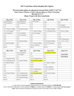 2017 Coach Boys Pitch Schedule