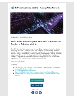 SEI to Hold Cyber Intelligence Research Consortium Info Session in