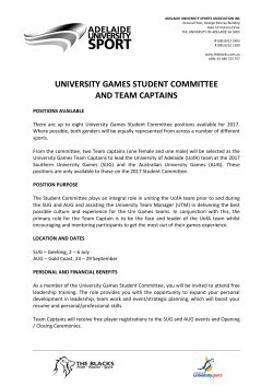 UNIVERSITY GAMES STUDENT COMMITTEE AND TEAM CAPTAINS