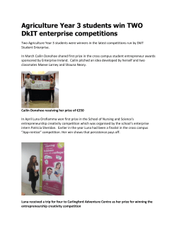 Agriculture Year 3 students win TWO DkIT enterprise competitions