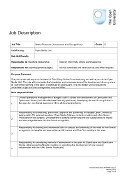 Job Description - The Open University