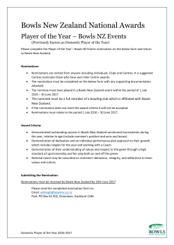 Player of the Year Nomination Form