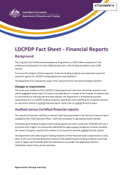 LDCPDP Fact Sheet - Financial Reports