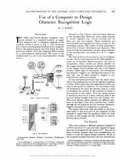 Use of a Computer to Design Character Recognition Logic xl,