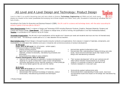 AS Level and A Level Design and Technology