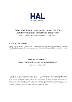 Control of tongue movements in speech: The Equilibrium point