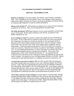 Assessed value expected to be added to TIF I for 2007 payable