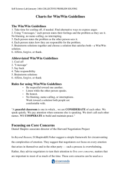 Charts for Win/Win Guidelines Focusing on Core Concerns