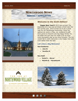 MONTHLY NEWSLETTER Welcome to the Sixth Edition!