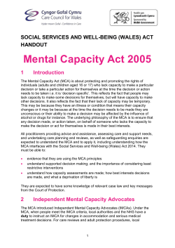 Handout: Mental Capacity Act