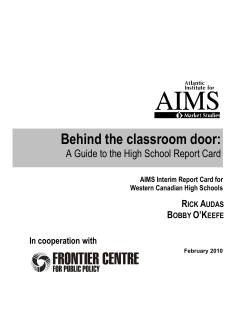 Behind the classroom door: - Atlantic Institute for Market Studies