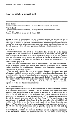 How to catch a cricket ball