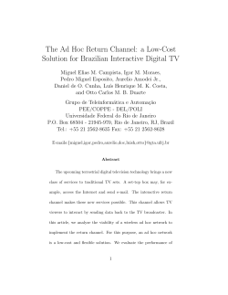 The Ad Hoc Return Channel: a Low-Cost Solution for