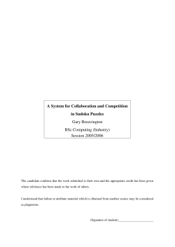 A System for Collaboration and Competition in Sudoku Puzzles Gary