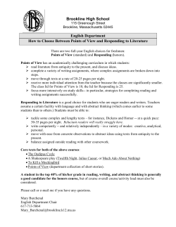 Brookline High School English Department How to Choose Between
