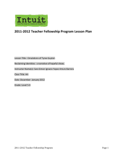 2011-2012 Teacher Fellowship Program Lesson Plan