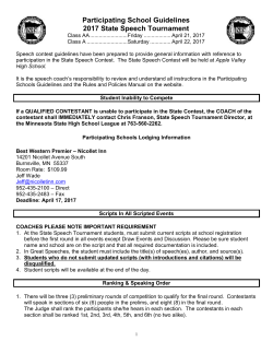 Guidelines for Participating Schools