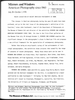 Mirrors and Windows American Photography since 1960