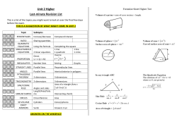 Last Minute Revision Unit 2 QUESTIONS