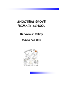 Behaviour Policy - Shooters Grove Primary School