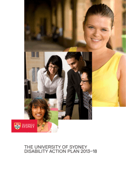 THE UNIVERSITY OF SYDNEY DISABILITY ACTION PLAN 2013&ndash;18