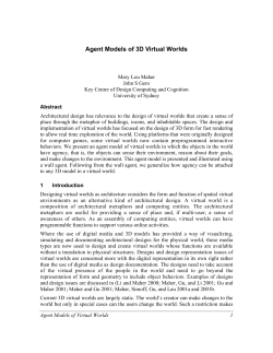 Agent Models of 3D Virtual Worlds