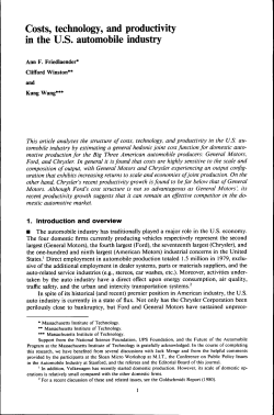 Costs, technology, and productivity in the US
