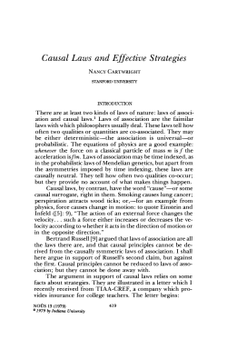 Causal Laws and Effective Strategies