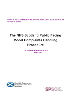 The NHS Scotland Customer Facing CHP