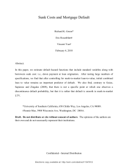 Sunk Costs and Mortgage Default - USC Lusk Center for Real Estate