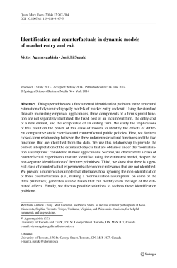 Identification and counterfactuals in dynamic models of market entry