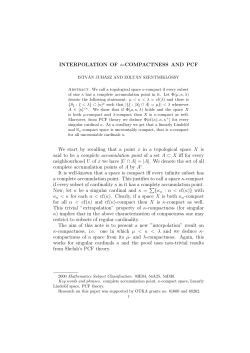 INTERPOLATION OF &kappa;-COMPACTNESS AND PCF We start by